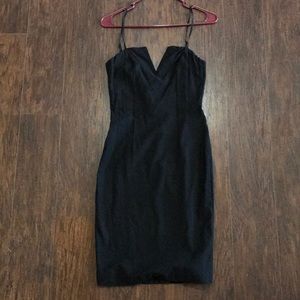 Black V boning dress